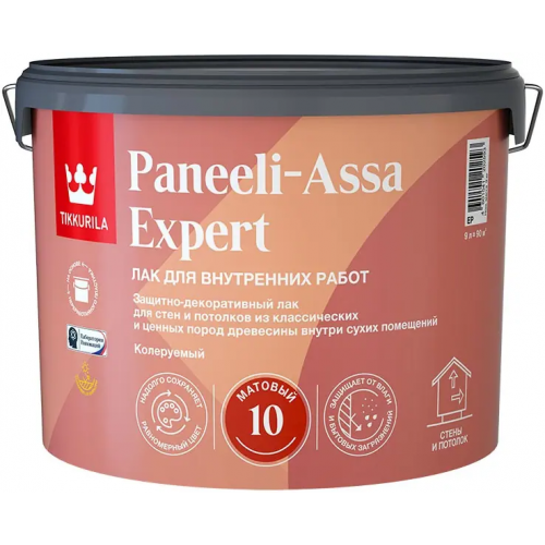 Лак для внутренних работ Тиккурила Paneeli Assa Expert 10 9 л