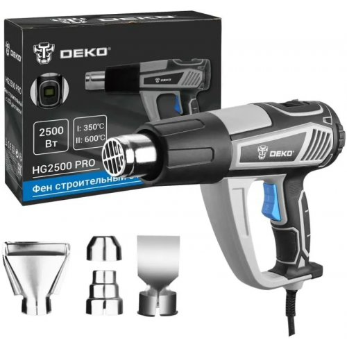 Фен строительный с LCD дисплеем Deko HG2500 PRO 2500 Вт