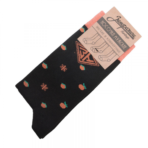Носки Запорожец heritage Апельсин и Снежинки Апел и Снеж-blk