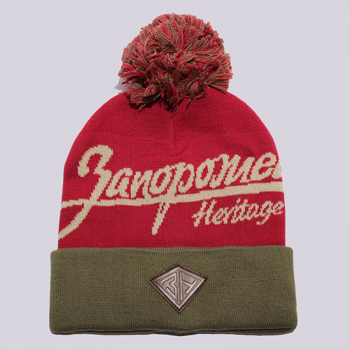 Шапка Запорожец heritage Original Logo Pom FW16-red/grn