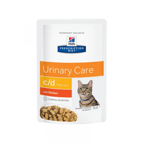 Корм для кошек Hill's Prescription Diet Feline C/D при лечении МКБ, курица пауч