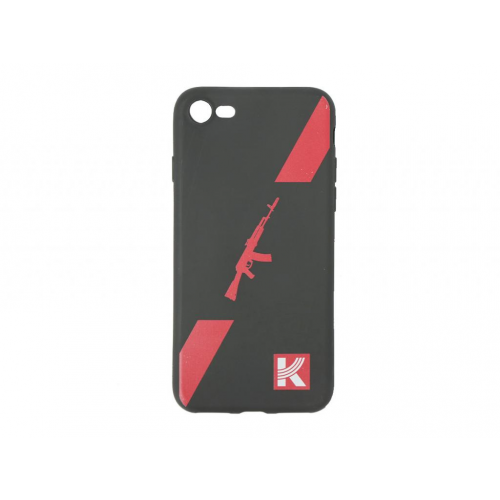 Чехол Калашников для iPhone 7, 8 (Красный автомат, силикон) (ОТК1000096)