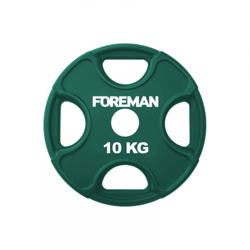 Диск олимпийский обрезиненный Foreman PRR, 10 кг PRR-10KG Зеленый