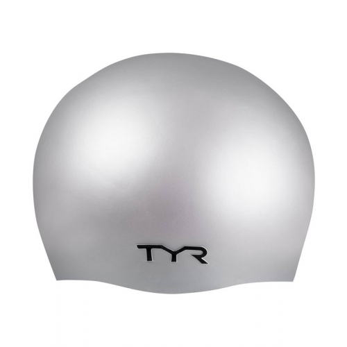 Шапочка для плавания TYR Wrinkle Free Silicone Cap, силикон, LCS\040 серебристый