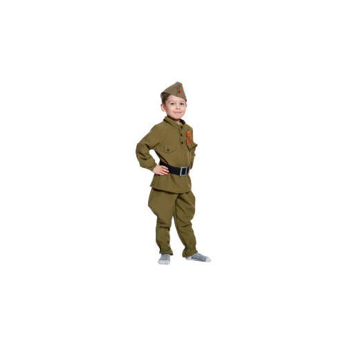 Костюм военный детский Солдат для мальчика КФ-5141 (5 предметов) Карнавалофф
