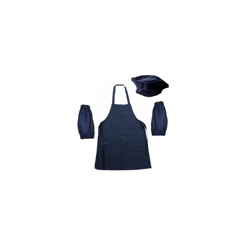 Комплект одежды для уроков труда синий (фартук, нарукавники, берет) МХ-КС338КС Мир