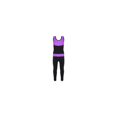 Комбинезон гимнастический со вставками (GD2002), цвет чёрный-фиолет, детский СМ-3795095 Сима