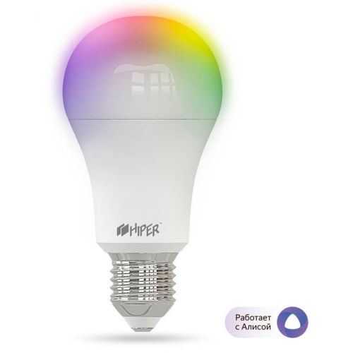 Умная LED лампочка Wi-Fi Hiper IoT A61 RGB работает с Алисой (White)