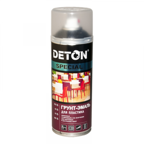 Краска аэрозольная грунт-эмаль для пластика Deton Графит DTN-A07303
