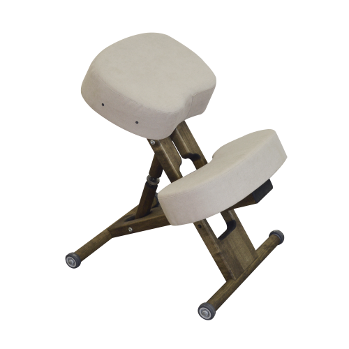 Takasima ЭКО коленный стул "ОЛИМП" на деревянной основе СК-7 (цвет Бело-бежевый)