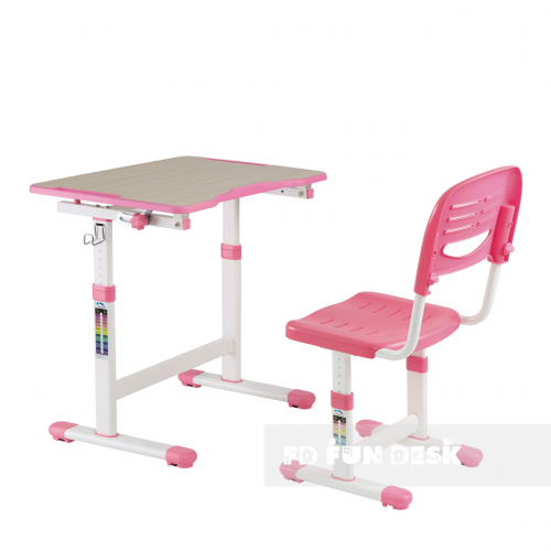 Fundesk Детская парта растишка и стул FunDesk Piccolino II Pink (Ширина: 660мм / Глубина: 474мм)