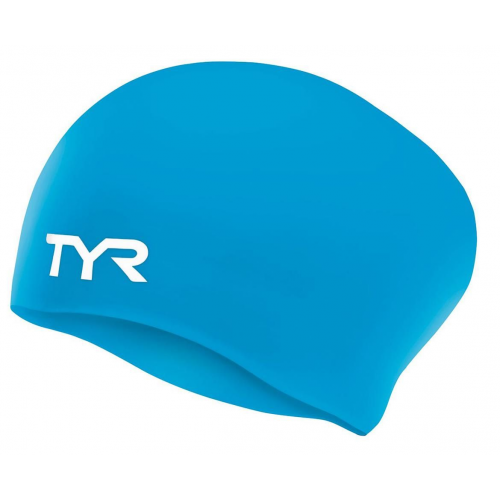 Шапочка Для Плавания Tyr Long Hair Wrinkle-Free Silicone Cap Голубой