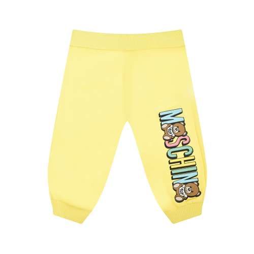 Желтые спортивные брюки с лого Moschino