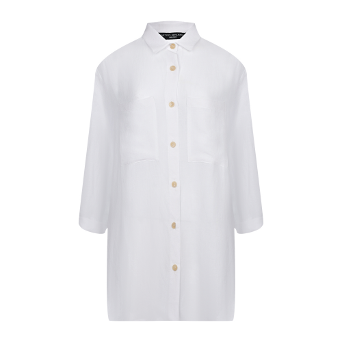 Белая рубашка с накладными карманами Pietro Brunelli