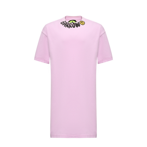 Платье розовое, черный лого Barrow