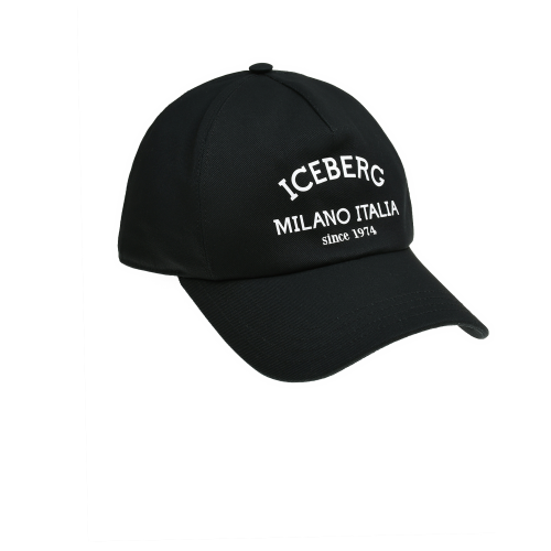Кепка с белым лого, черная Iceberg