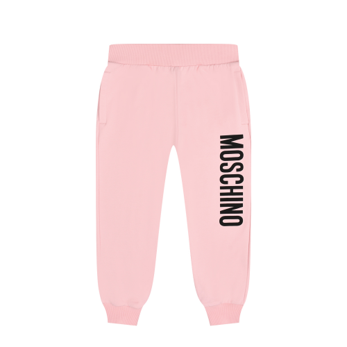 Спортивные брюки с вертикальным лого, розовые Moschino