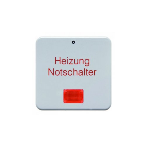  Клавиша с красной линзой и надписью "Heizung Notschalter" цвет: полярная белизна, с блеском Влагозащищенный скрытый монтаж IP44 Berker 156909