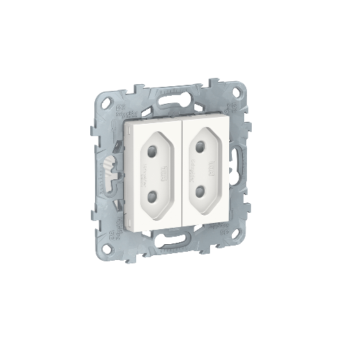  Розетка 2-Модульная, без зазем., со шторк, винт. зажим, 10 А, Белый Schneider Electric NU503118