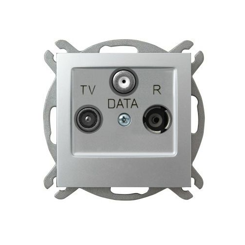 Ospel Impresja Серебро Розетка антенная RTV-DATA оконечная, без рамки GPA-YD/m/18