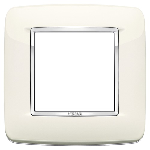  Рамка Eikon Chrome Round Античный белый 2 модуля Vimar 20672.C02
