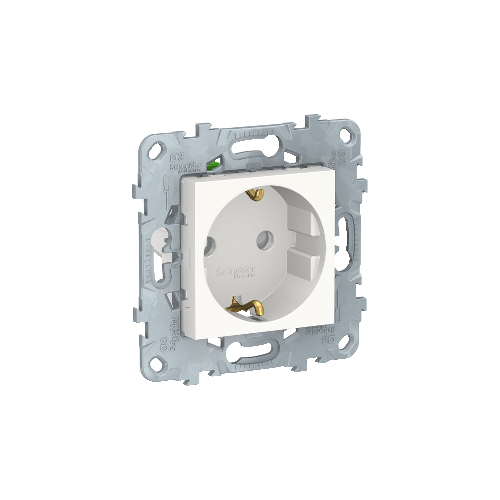  Розетка с зазем., со штор., с быстрозажим. клеммами, 16А, 250В, Белый Schneider Electric NU505718
