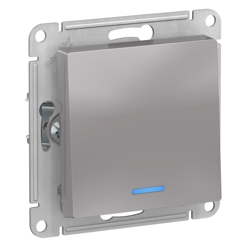  Atlasdesign 1-клавишный Выключатель с подсвет., сх.1а, 10АХ, механизм, Алюминий Schneider Electric ATN000313