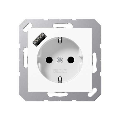  белая Розетка SCHUKO® с 1 USB-портом типа A Jung A серия A1520-18AWW