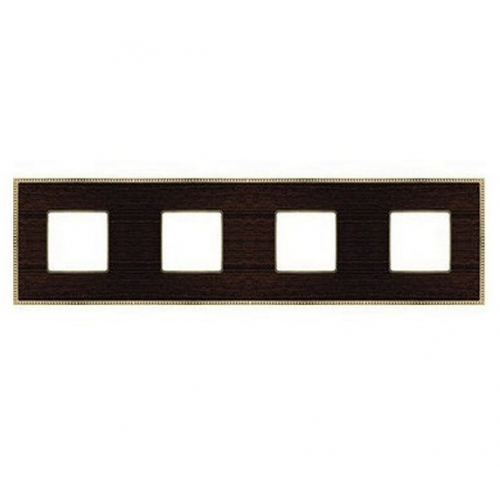  Рамка Belle Epoque Wood Wenge / Bright gold 4-постовая гор/верт. Fede FD01454WOB