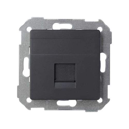  Адаптер со шторками на 1 коннектор UTP (RJ45), FTP (RJ45), RJ12, AMP, S82, S82N, S82 Detail, графит Simon 82005-38
