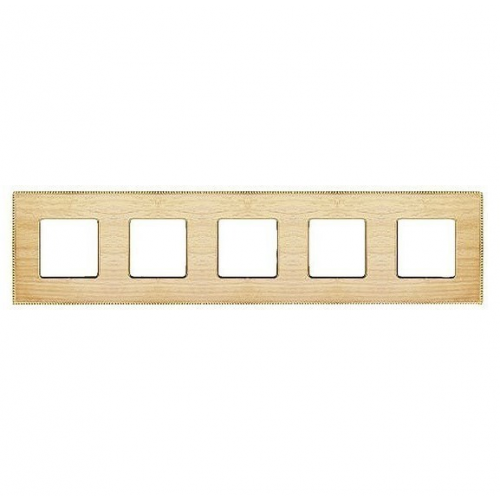  Рамка Belle Epoque Wood OAK / bright gold 5-постовая гор/верт. Fede FD01455OOB