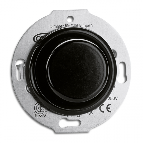  Светорегулятор для стеклянной рамки AC 230V, 50Hz. Bakelite центральная вставка и регулятор. Для низковольтных галогенных ламп с магнитным трасформатором и 20–500 W ламп. THPG 100658