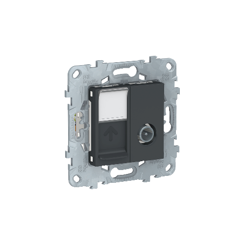  Розетка TV одиночная + комп. RJ45 кат.6 UTP, 1 Модуль, Антрацит Schneider Electric NU547054