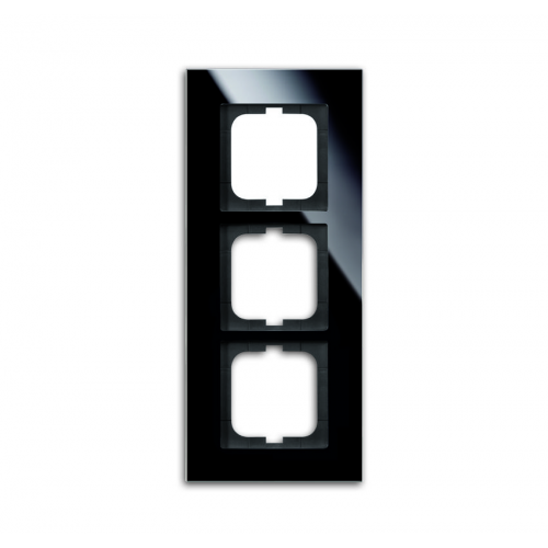  Рамка Carat Черное стекло 3-постовая ABB 1723-825