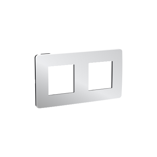  Рамка Unica Studio Metal Хром / Антрацит 2-постовая Schneider Electric NU280456