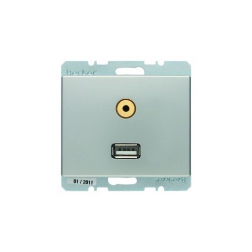 BMO USB/3.5mm AUDIO AS цвет: лакированный алюминий Berker 3315399004