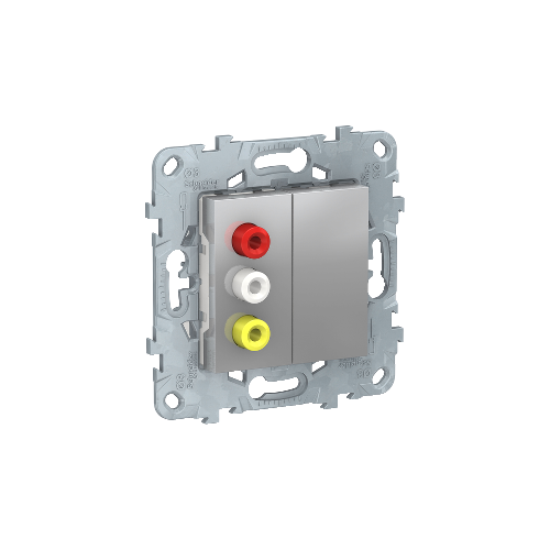  Розетка 3 RCA, Алюминий Schneider Electric NU543130