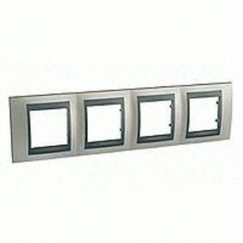  Рамка Unica Top Никель / Графит 4-постовая Schneider Electric MGU66.008.239