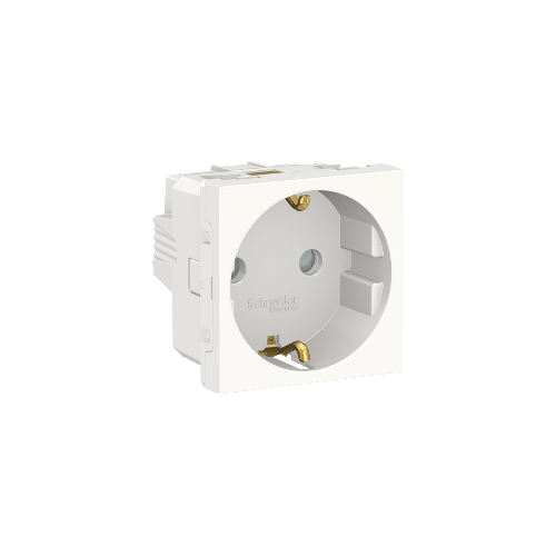  Розетка с заземл., со шторк., винт. зажим, 16А, 250В, 2 мод Белый Schneider Electric NU303718