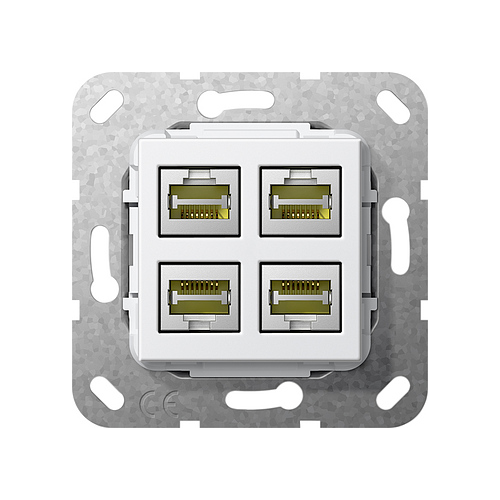  Разъем MJ RJ45 Cat 6A 10 GB 4 местн. LSA Plus Белый Белый Gira 569903