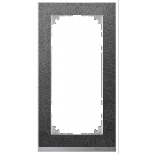  Рамка без перегородки M-Pure Decor Сланец / Алюминий 2-постовая Merten MTN4025-3669
