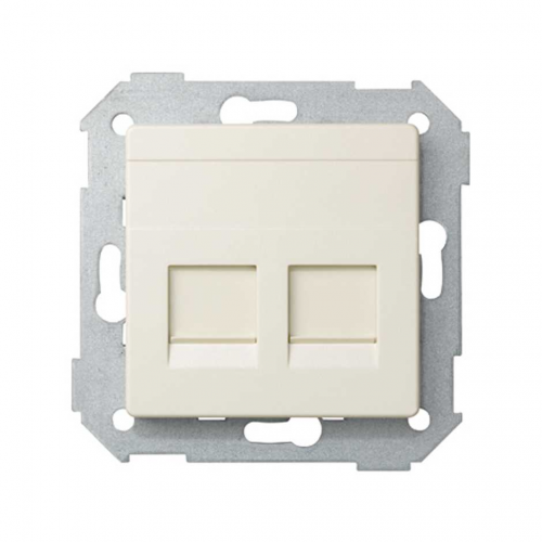  Адаптер со шторками на 2 коннектора UTP (RJ45), SYSTIMAX, S82, S82N, S82 Detail, слоновая кость Simon 82009-31