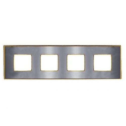  Рамка Belle Epoque Metal Bright chrome / Bright gold 4-постовая гор/верт. Fede FD01434CBOB