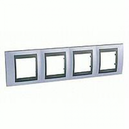 Рамка Unica Top Берилл / Графит 4-постовая Schneider Electric MGU66.008.298