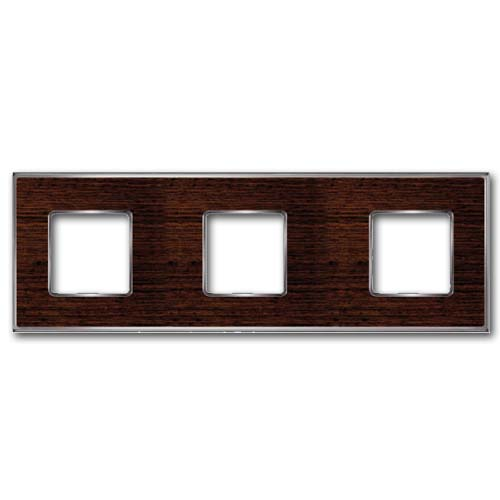  Рамка Vintage Wood Wenge / Bright chrome 3-постовая Fede FD01313WCB