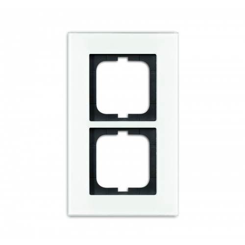  Рамка Carat Белое стекло 2-постовая ABB 1722-811