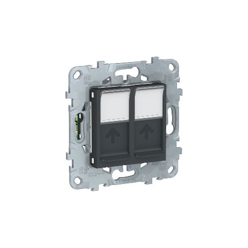  Розетка компьютерная, RJ45, двойная, кат. 5е UTP, Антрацит Schneider Electric NU542054