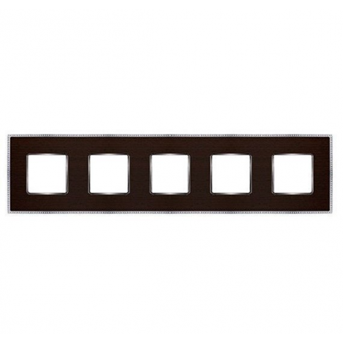 Рамка Belle Epoque Wood Wenge / Bright chrome 5-постовая гор/верт. Fede FD01455WCB