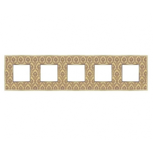  Рамка Belle Epoque Tapestry Decorgold / Bright gold 5-постовая гор/верт. Fede FD01445DGOB