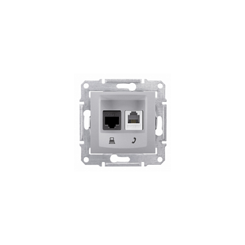  Телеф.+компьют. розетка, алюминий Schneider Electric SDN5200160